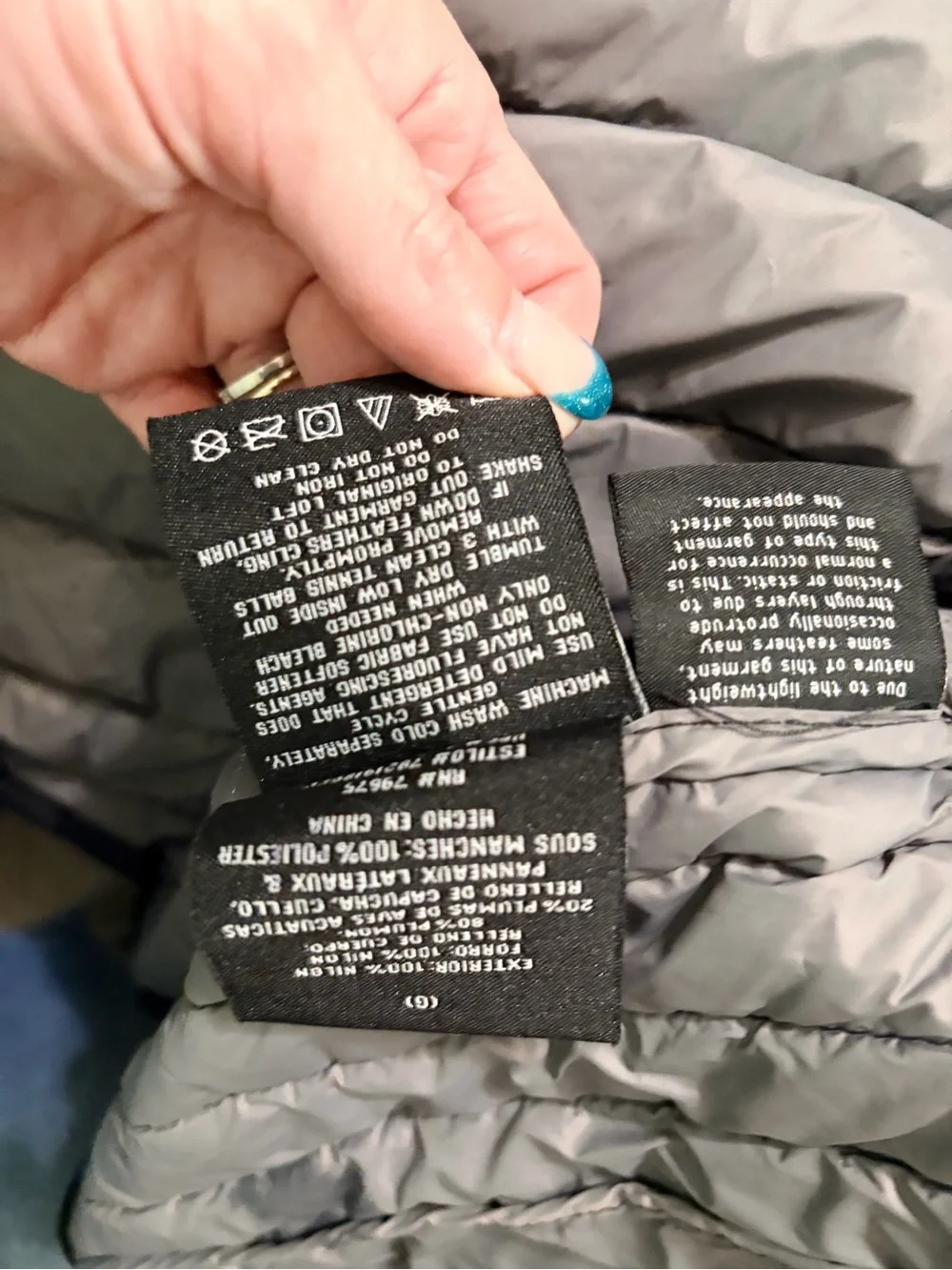 London Fog Black Quilted Men's Puffer Jacket with Gray Lining
